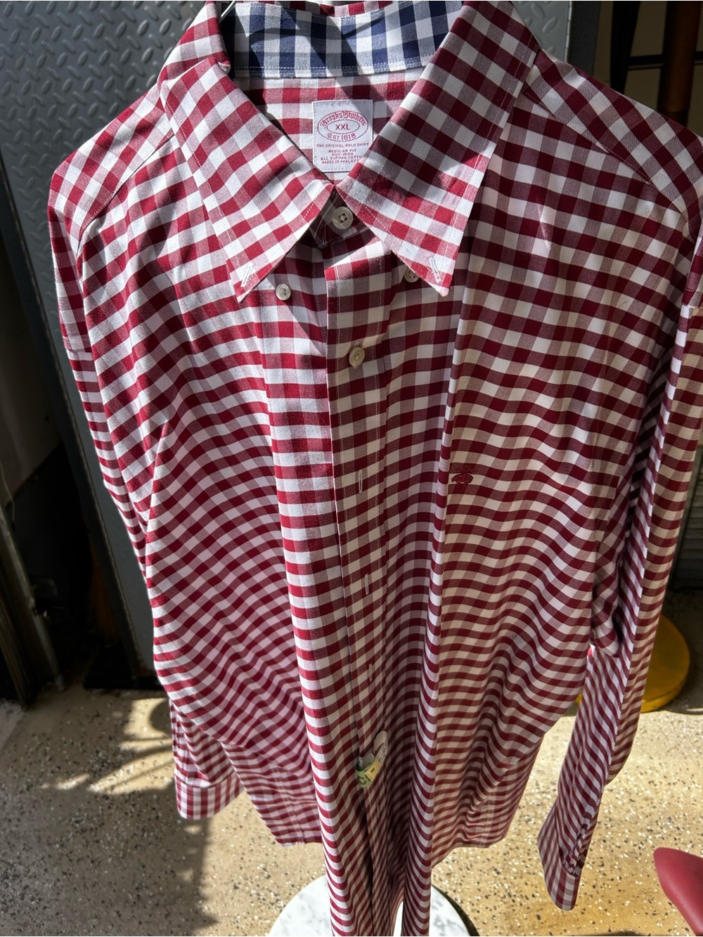 Brooks Brothers Red and White Gingham Dress Shirt